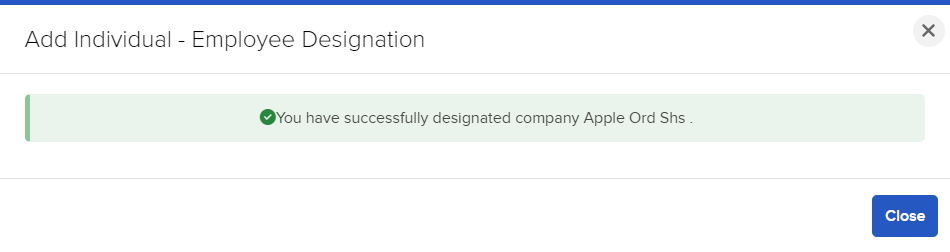 The sucessfully added an employee designation screen in portal. 